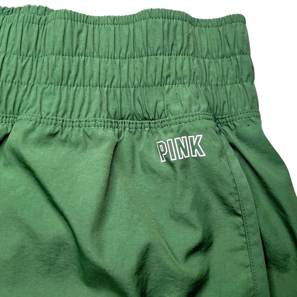 Victoria's Secret PINK Running Shorts Green Size Large High Waisted Lightweight